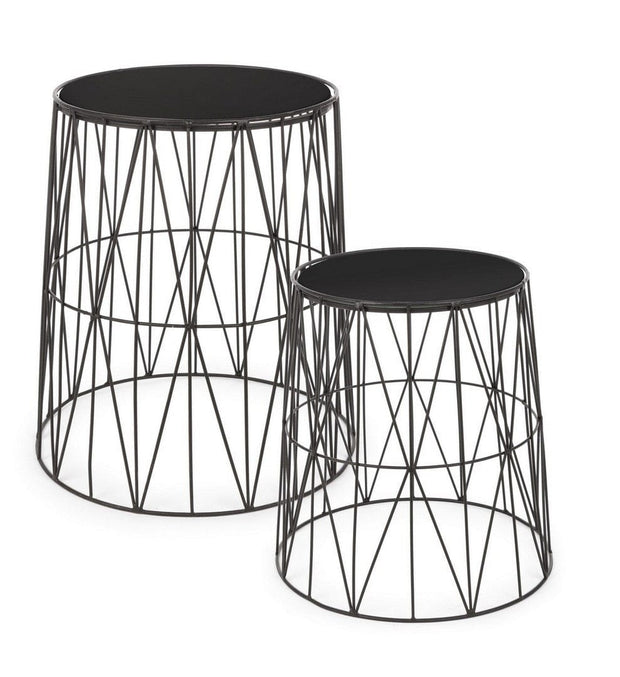 Set di 2 tavolini da caffè Farah Nero