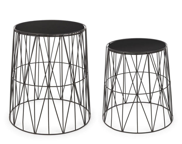 Set di 2 tavolini da caffè Farah Nero (2)