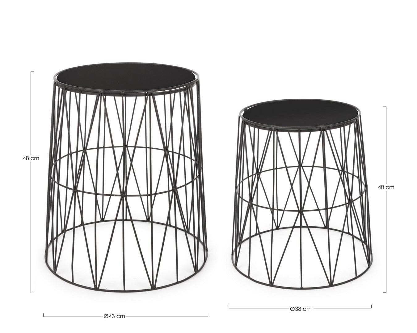 Set di 2 tavolini da caffè Farah Nero (3)