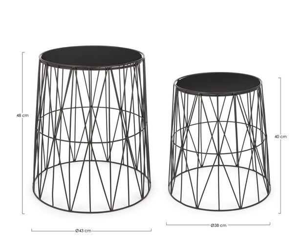 Set di 2 tavolini da caffè Farah Nero (3)