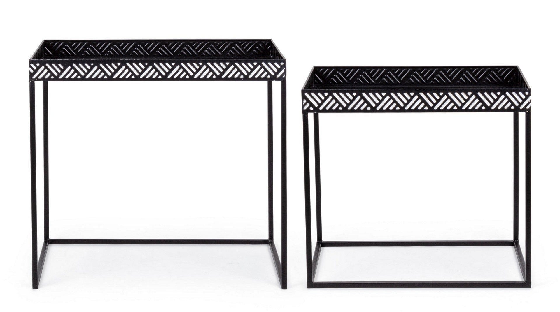 Set di 2 tavolini da caffè Inky Bianco e Nero (2)