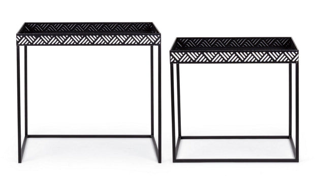 Set di 2 tavolini da caffè Inky Bianco e Nero (2)