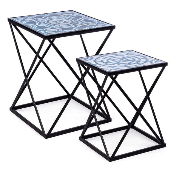 Set di 2 tavolini da caffè Neapolis Blu (1)