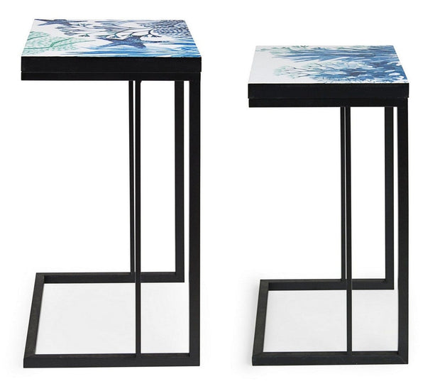 Set di 2 tavolini da caffè Reef A Multicolore (4)