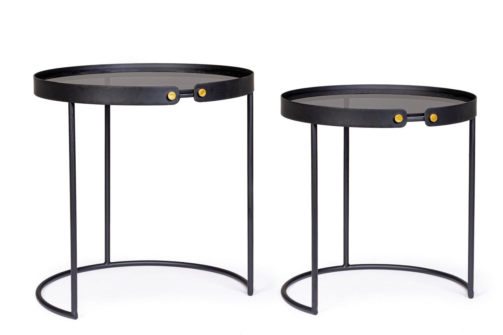 Set di 2 tavolini da caffè Zeina Media Grigio