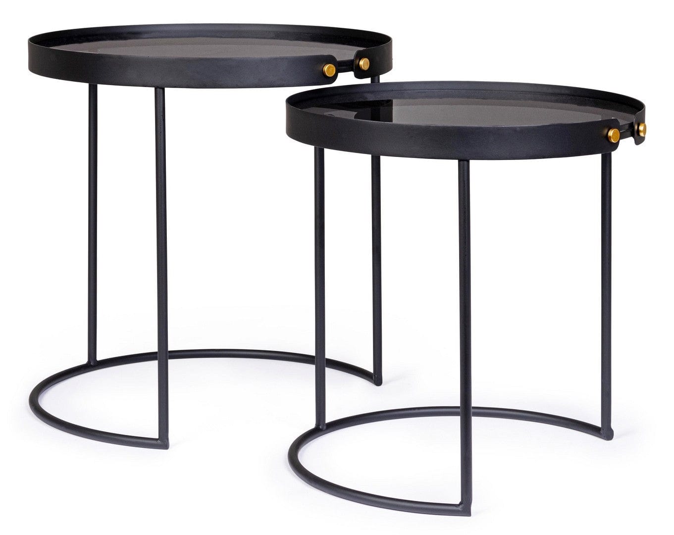 Set di 2 tavolini da caffè Zeina Media Grigio (1)