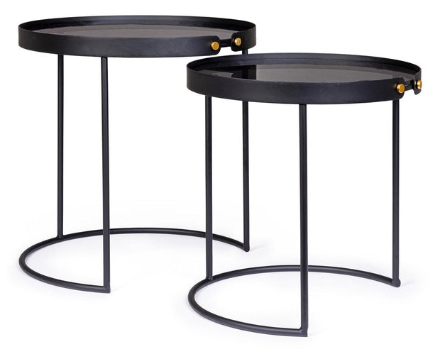 Set di 2 tavolini da caffè Zeina Media Grigio (1)