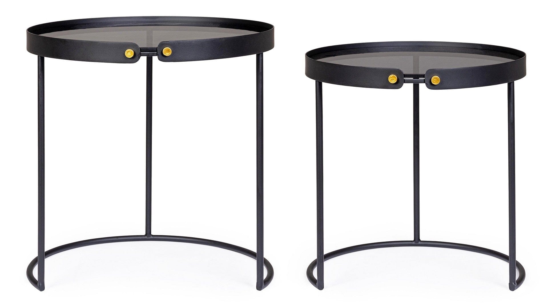 Set di 2 tavolini da caffè Zeina Media Grigio (2)