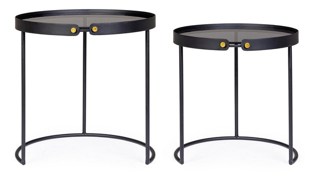 Set di 2 tavolini da caffè Zeina Media Grigio (2)