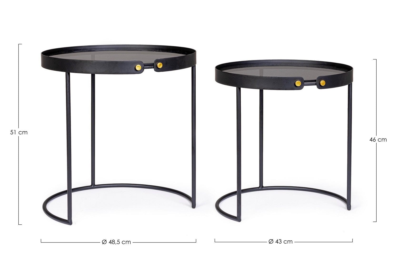 Set di 2 tavolini da caffè Zeina Media Grigio (3)