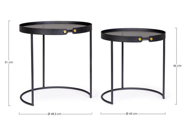 Set di 2 tavolini da caffè Zeina Media Grigio (3)