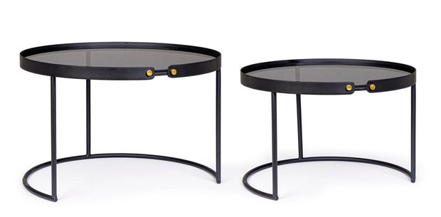 Set di 2 tavolini da caffè Zeina Nero