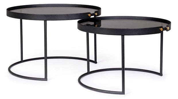Set di 2 tavolini da caffè Zeina Nero (1)