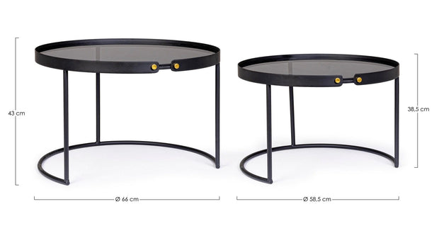 Set di 2 tavolini da caffè Zeina Nero (3)