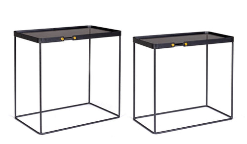 Set di 2 tavolini da caffè Zeina Rectangular Grigio