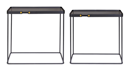 Set di 2 tavolini da caffè Zeina Rectangular Grigio (1)