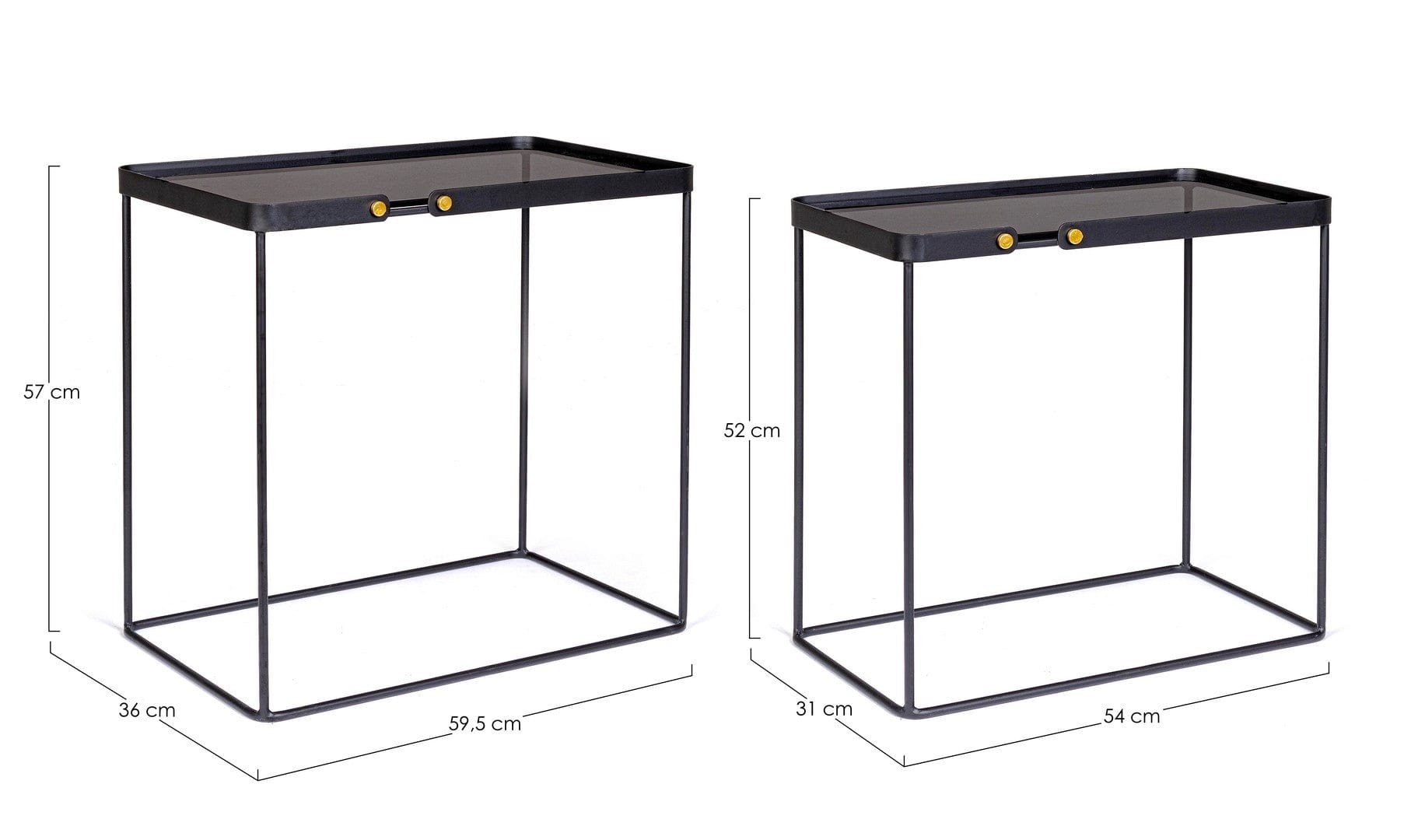 Set di 2 tavolini da caffè Zeina Rectangular Grigio (5)