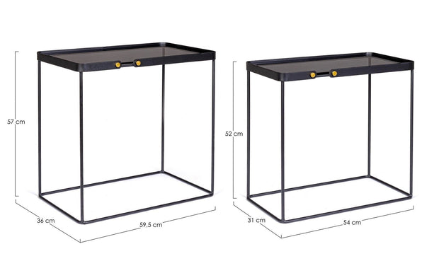 Set di 2 tavolini da caffè Zeina Rectangular Grigio (5)