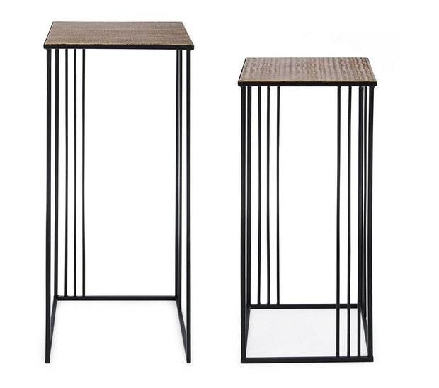 Set di 2 tavolini Elvin Alto Oro (3)