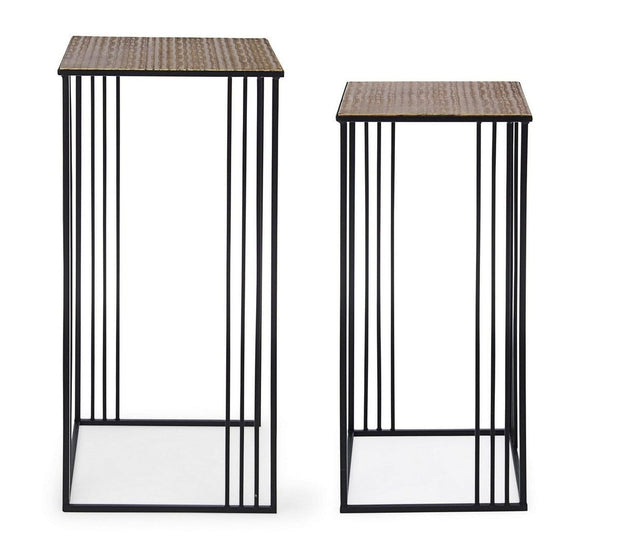 Set di 2 tavolini Elvin Alto Oro (4)