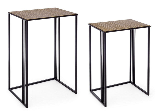 Set di 2 tavolini Elvin Oro (1)