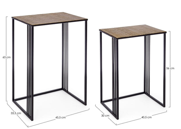 Set di 2 tavolini Elvin Oro (6)
