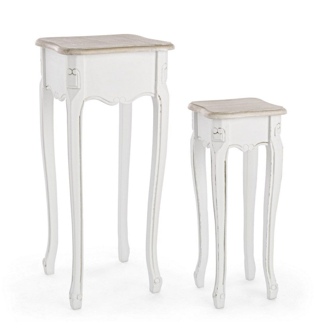 Set di 2 tavolini Justine Naturale