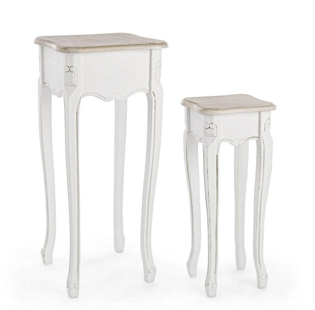 Set di 2 tavolini Justine Naturale