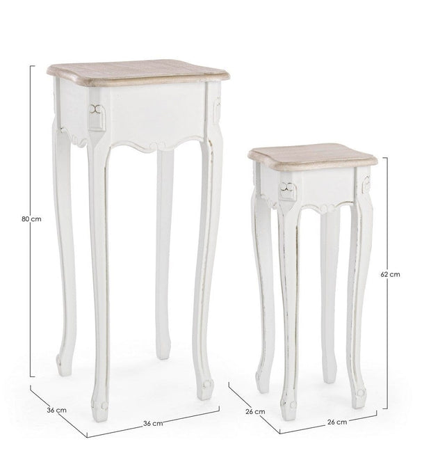 Set di 2 tavolini Justine Naturale (3)