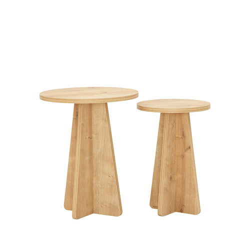 Set di 2 tavolini Mushroom Quercia