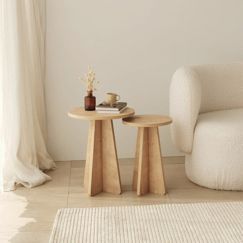 Set di 2 tavolini Mushroom Quercia (1)