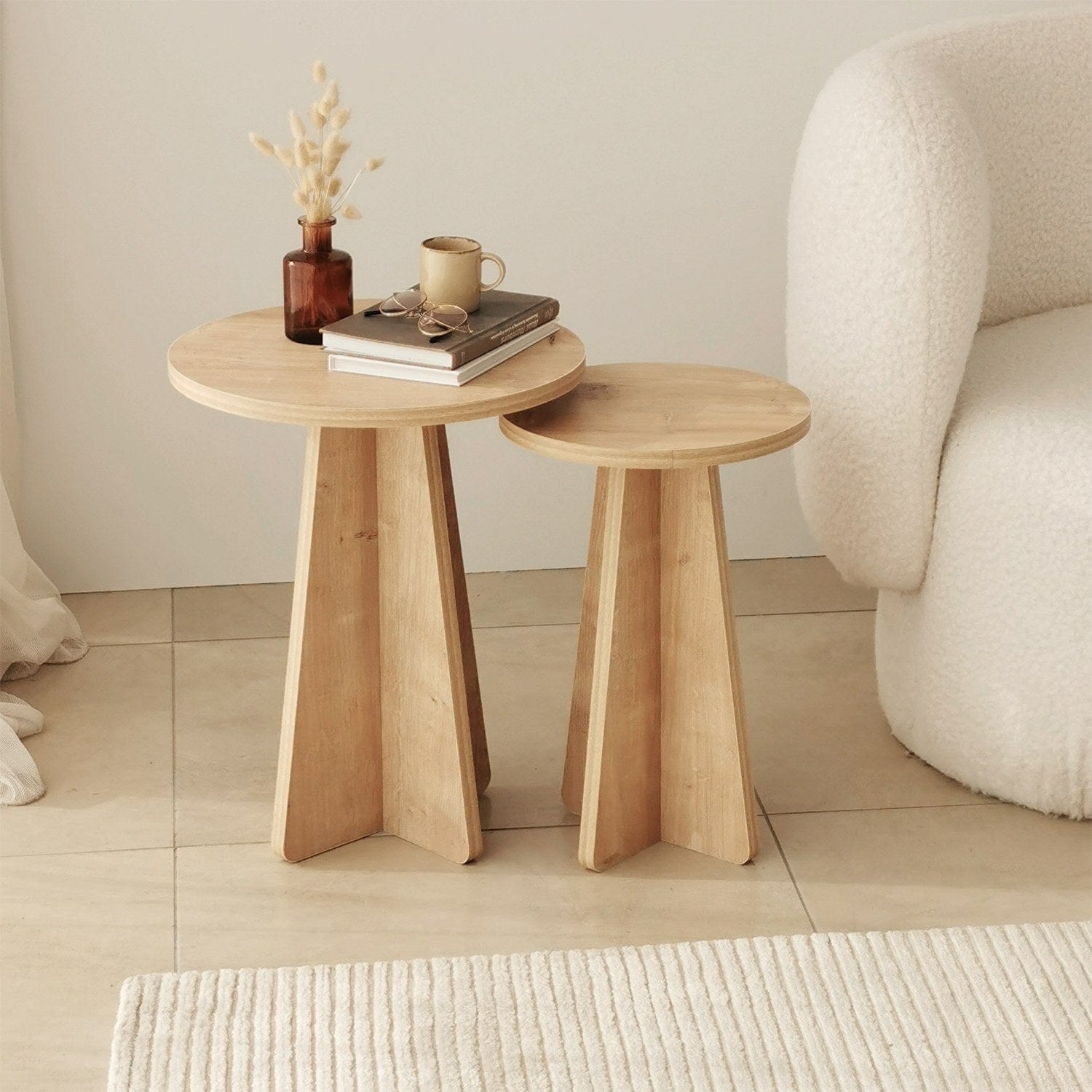 Set di 2 tavolini Mushroom Quercia (2)