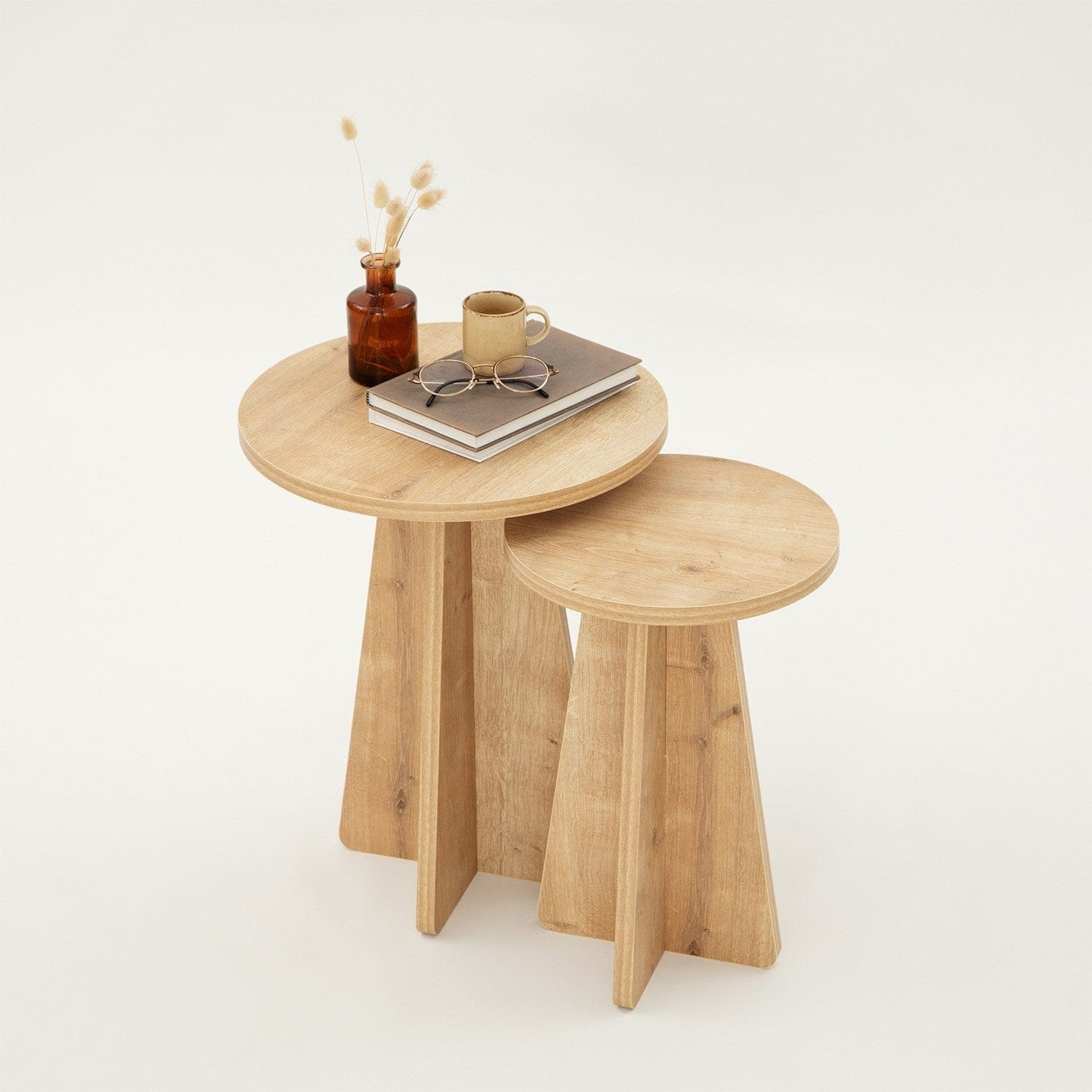 Set di 2 tavolini Mushroom Quercia (4)