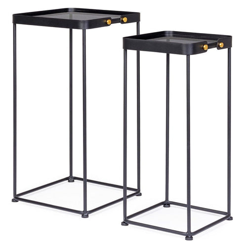 Set di 2 tavolini Zeina Square Grigio (1)