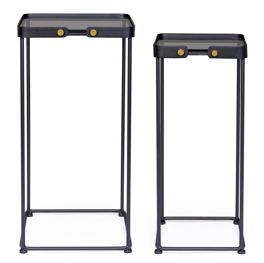 Set di 2 tavolini Zeina Square Grigio (2)