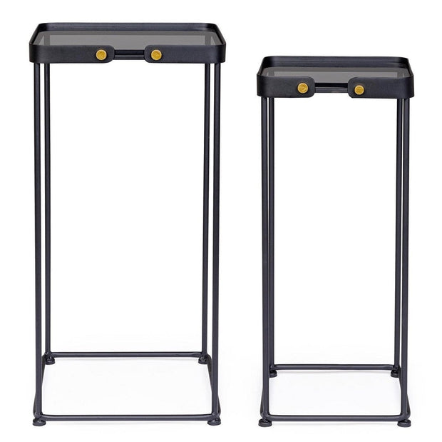 Set di 2 tavolini Zeina Square Grigio (2)