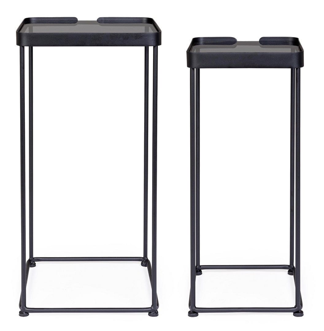Set di 2 tavolini Zeina Square Grigio (3)