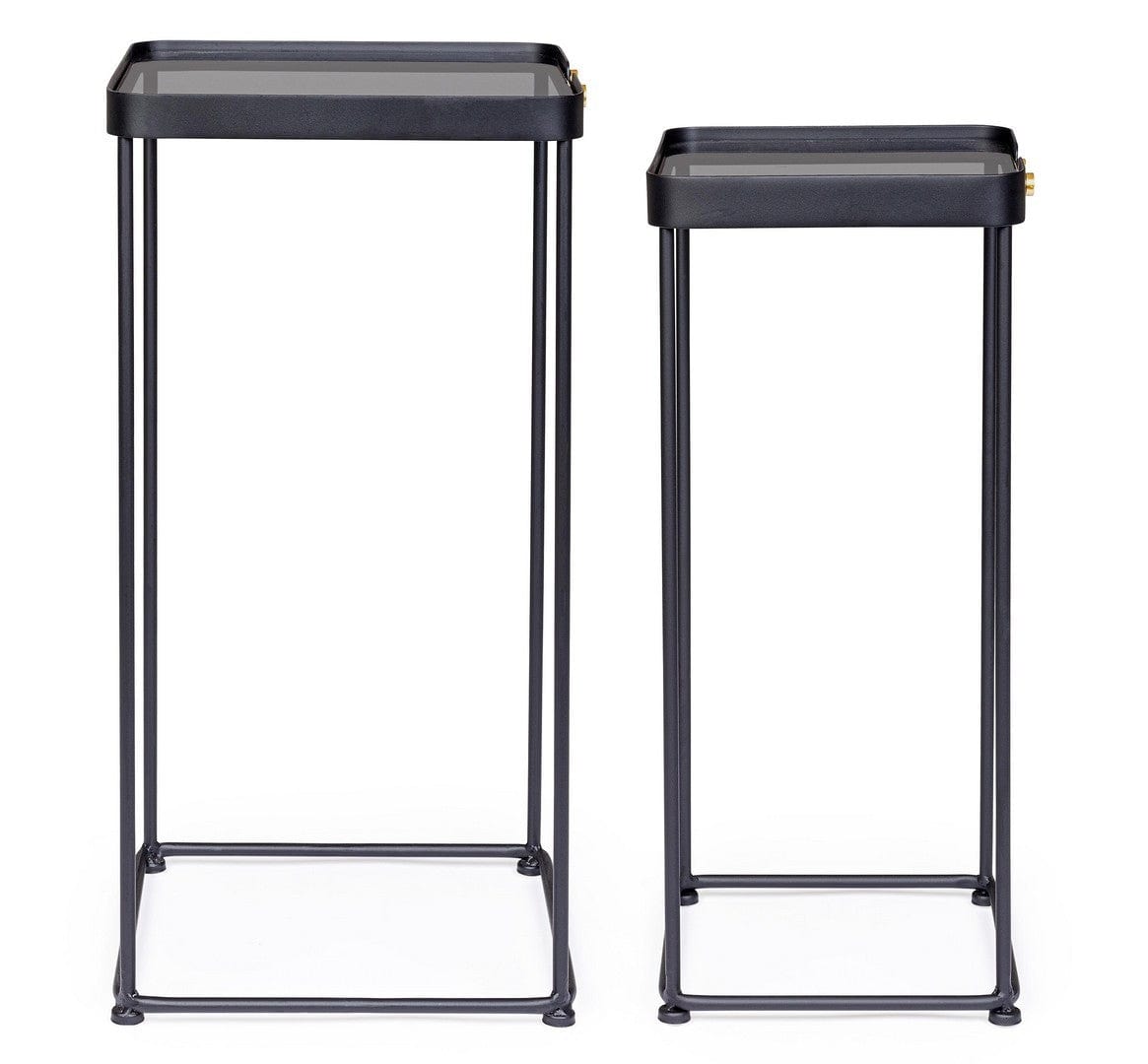 Set di 2 tavolini Zeina Square Grigio (4)