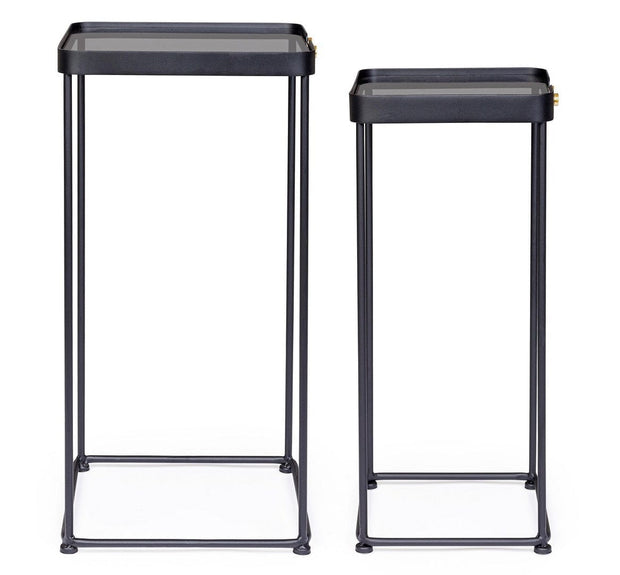 Set di 2 tavolini Zeina Square Grigio (4)