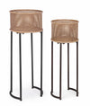 Set di 2 vasi per piante Elton Round Naturale