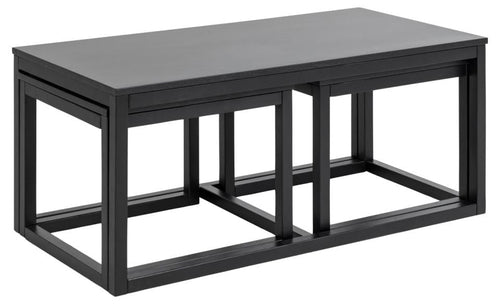 Set di 3 tavolini da caffè Cornus Nero
