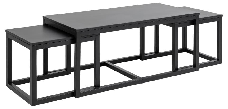 Set di 3 tavolini da caffè Cornus Nero (4)