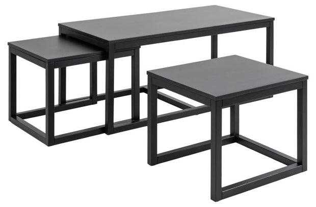 Set di 3 tavolini da caffè Cornus Nero (5)