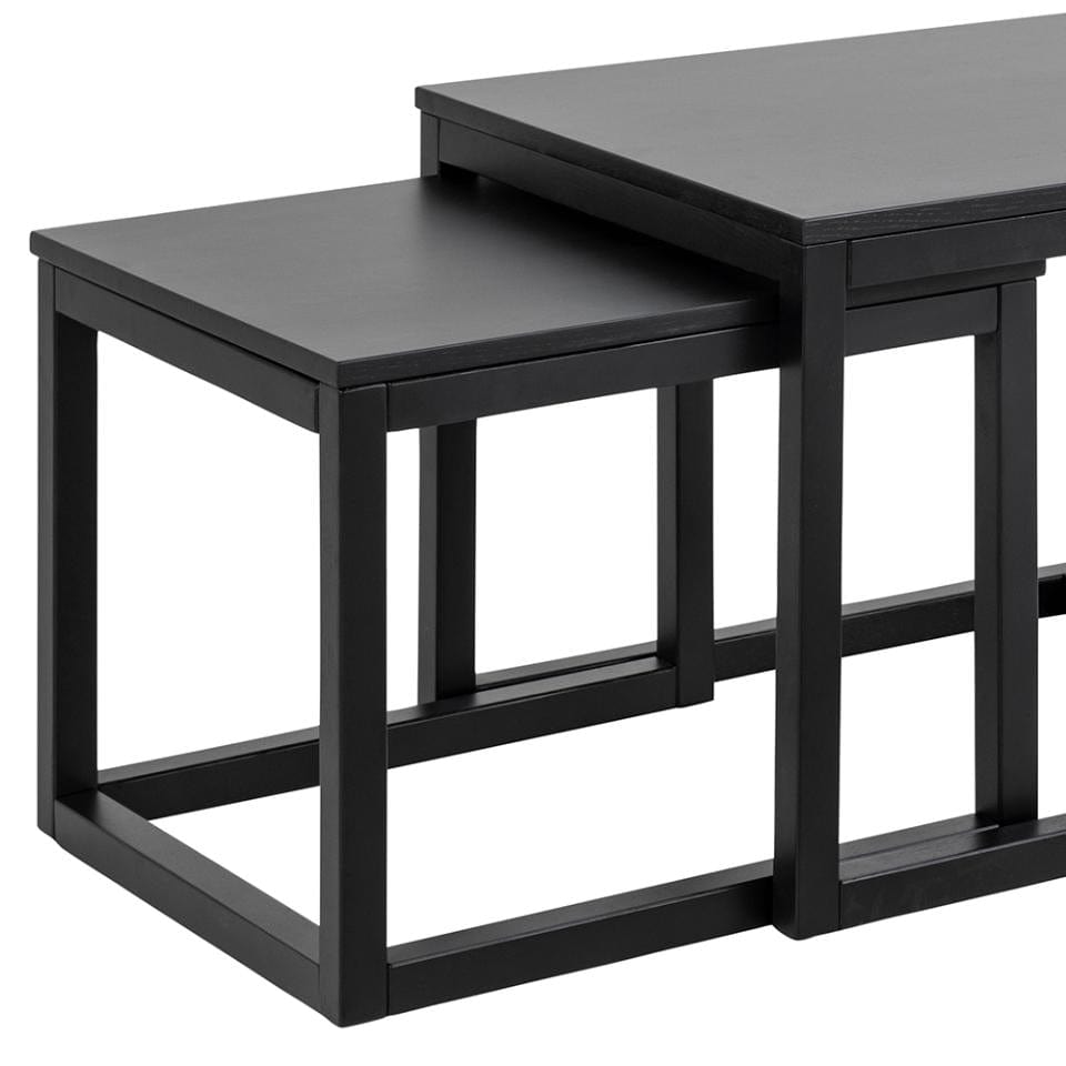 Set di 3 tavolini da caffè Cornus Nero (6)