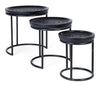Set di 3 tavolini da caffè Kirtan Round Nero
