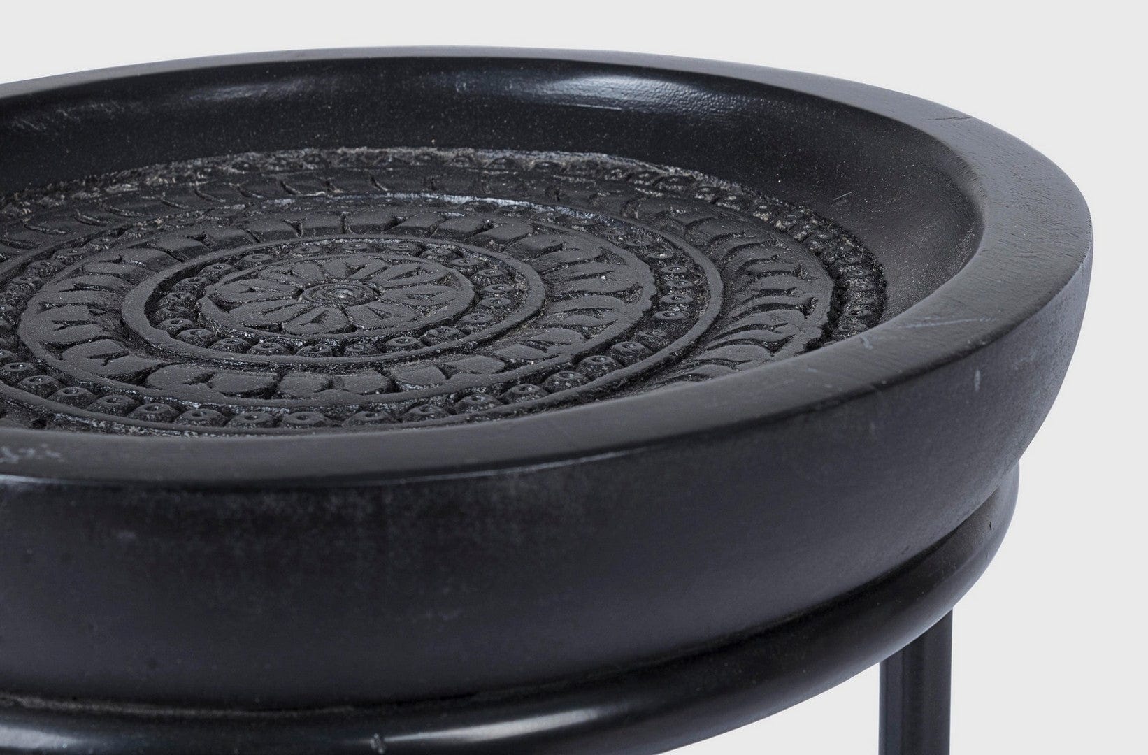 Bizzotto Set di 3 tavolini da caffè Kirtan Round Nero