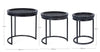 Bizzotto Set di 3 tavolini da caffè Kirtan Round Nero
