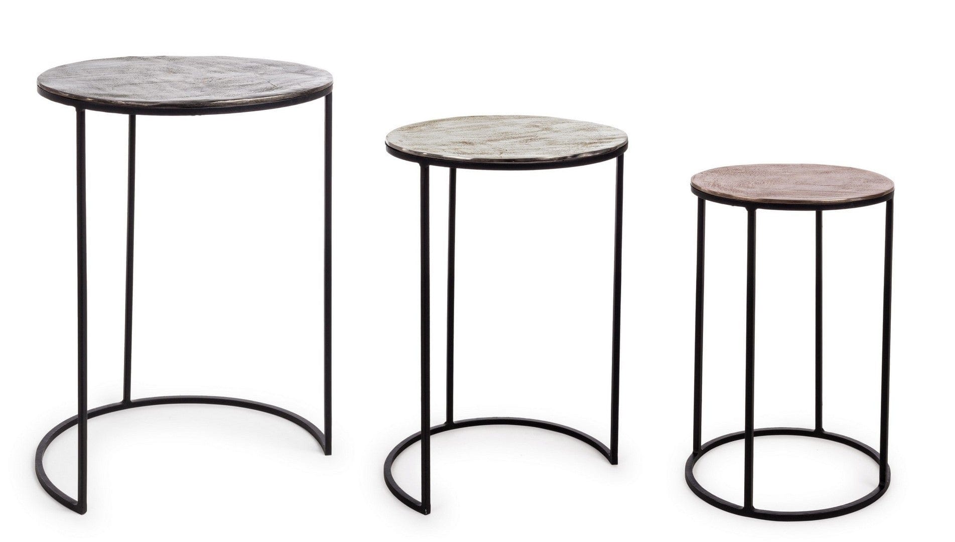 Set di 3 tavolini da caffè Tahir Round Multicolore