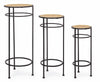Set di 3 tavolini Elyot Round Naturale