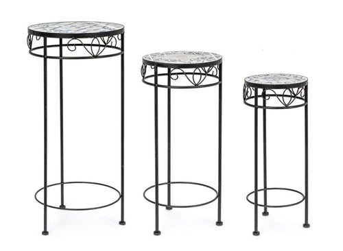 Set di 3 tavolini Erice Round Multicolore